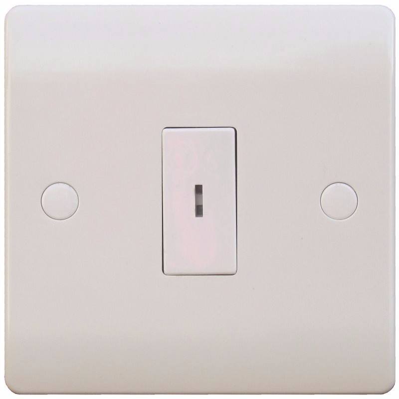 Sline 10A White 1G Double Pole Electric Fish Key Operated Wall Plate Switch