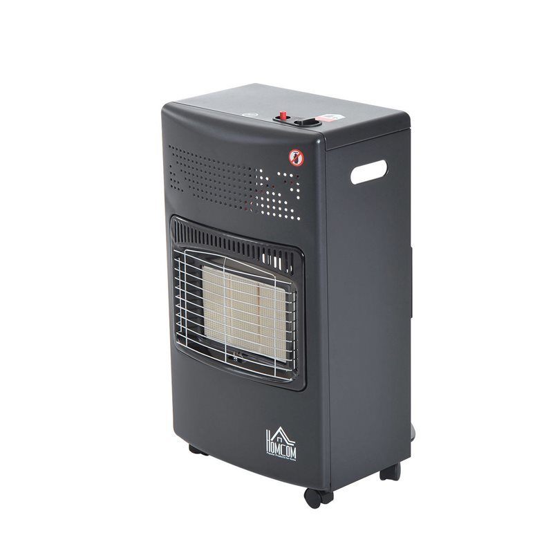 4200w Gas Heater Black on Wheels