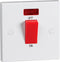 45A White 1G Double Pole 230V Electric Cooker Wall Plate Switch With Neon