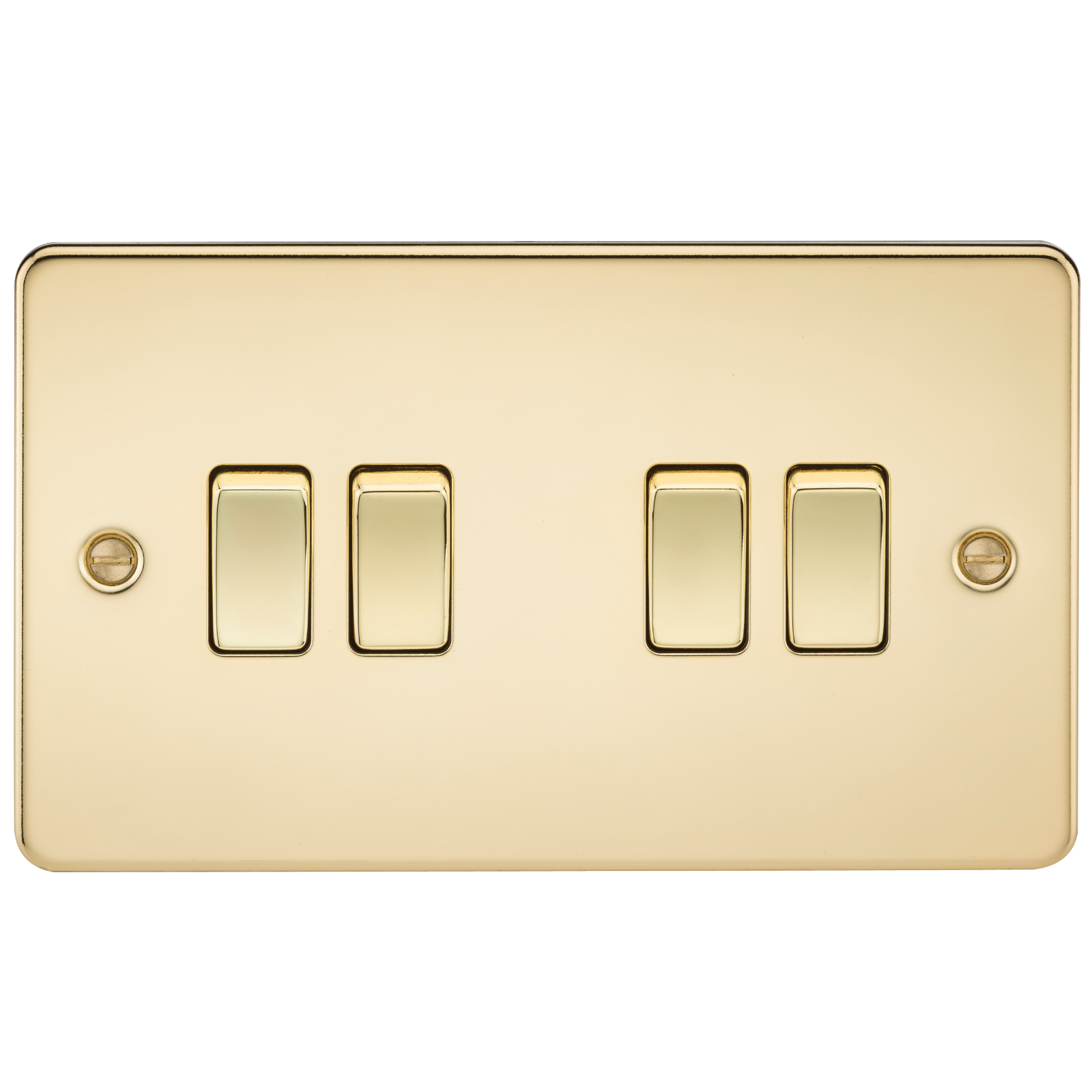 Flat Plate 10AX 4G 2-way switch - polished brass