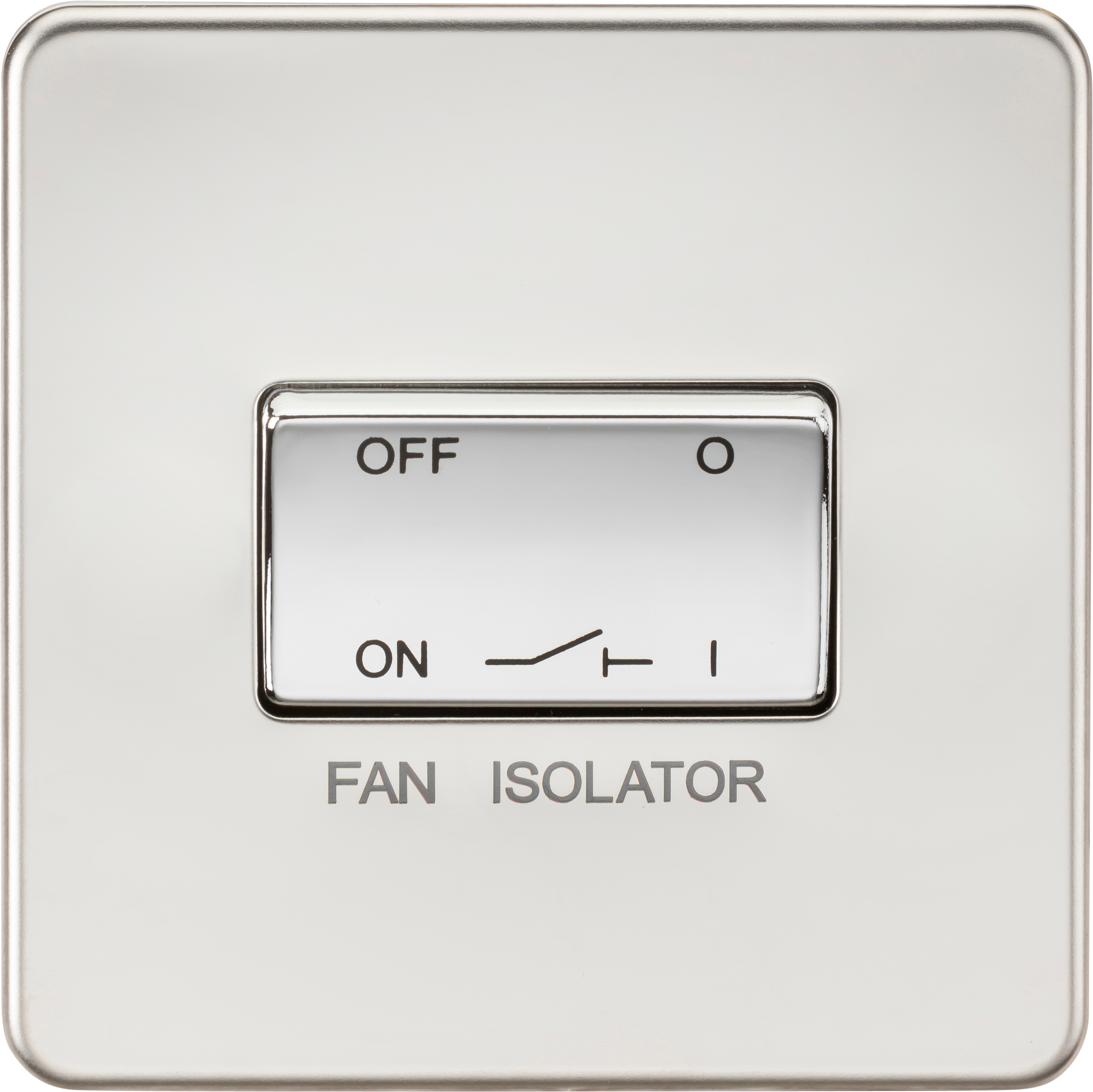 10A 1G 3 Pole 230V Screwless Polished Chrome Electric Fan Isolator Switch