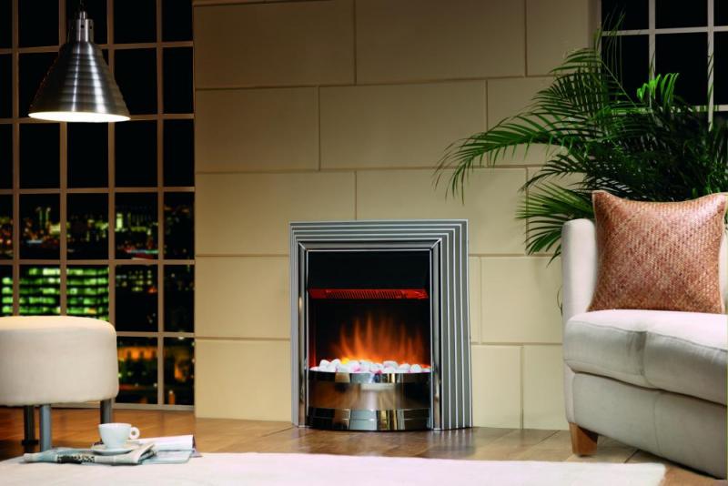 Castillo Optiflame Electric Fire - Satin Silver (2019 Model)