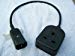 Deluxe IEC C14 Male to 13A 1 Gang UK Mains Socket Adapter - 1m
