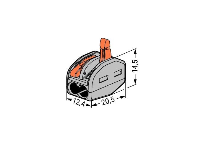 222-412 2 Way Lever Operated Terminal Connector