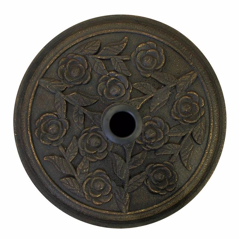 38mm-48mm Patio Rose Design Cast Iron Effect Parasol Base