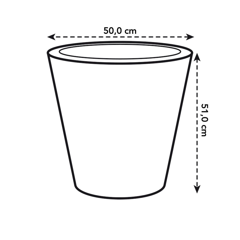 Pure 50cm Straight Round Plastic Indoor & Outdoor Plant Pot - Anthracite