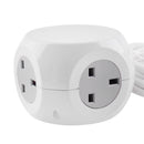 3 Gang 1.4m Cube Socket with 3 USB Ports - White