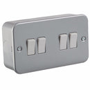 10A 4G 2 Way 230V Metal Clad Electric Wall Plate Switch