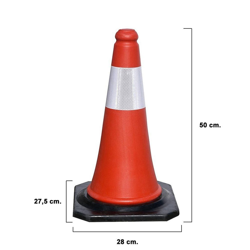 50cm Black Base Traffic Cone