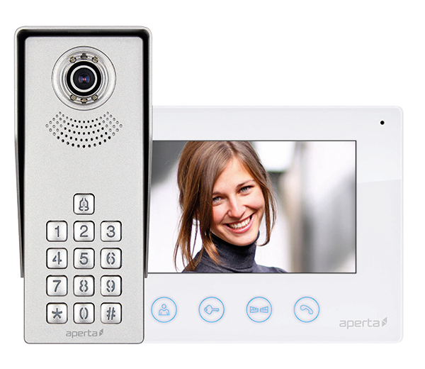 Aperta Single Way Colour Video Door Entry System Kit With Keypad