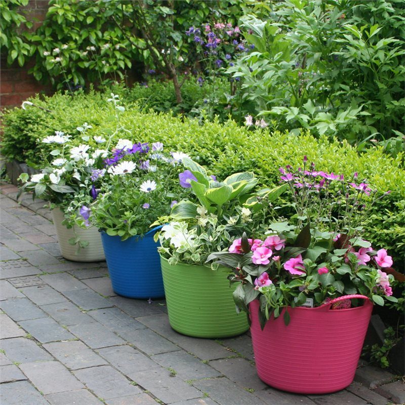 40 Litre Heavy Duty Flexi Flexible Garden Container Storage Bucket Tub - Yellow