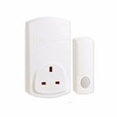 150m Range Plug In Wireless Door Bell Chime & Push Kit Adapter - White