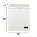 150L Free Standing Small Chest Freezer, White