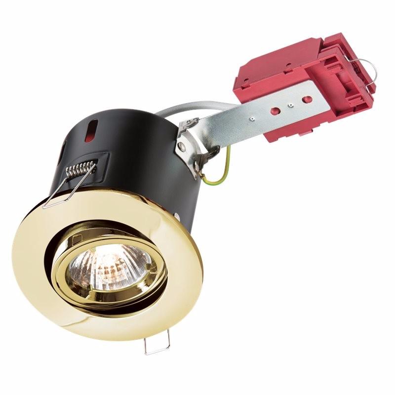230V IP20 50W GU10 IC Fire-Rated Tilt Downlight Chrome