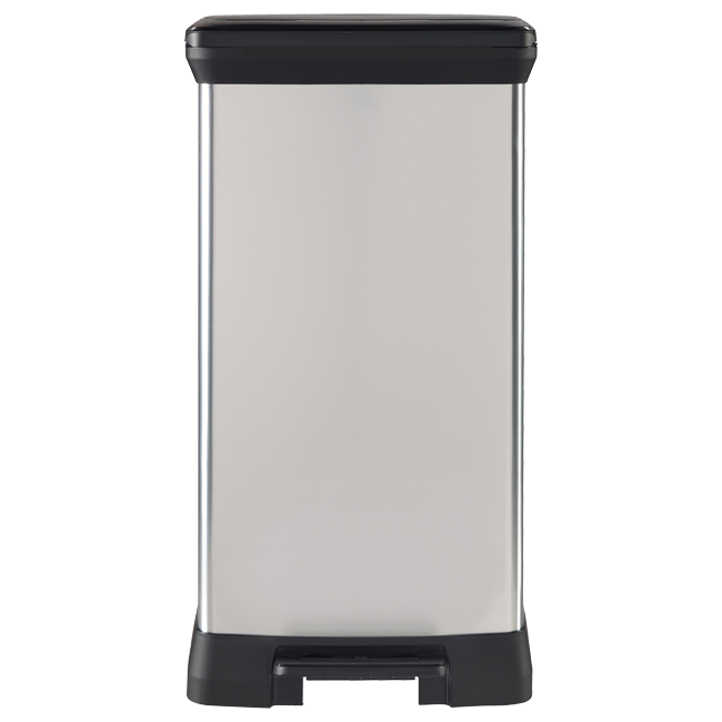 50L Metal Effect Pedal Deco Bin - Silver
