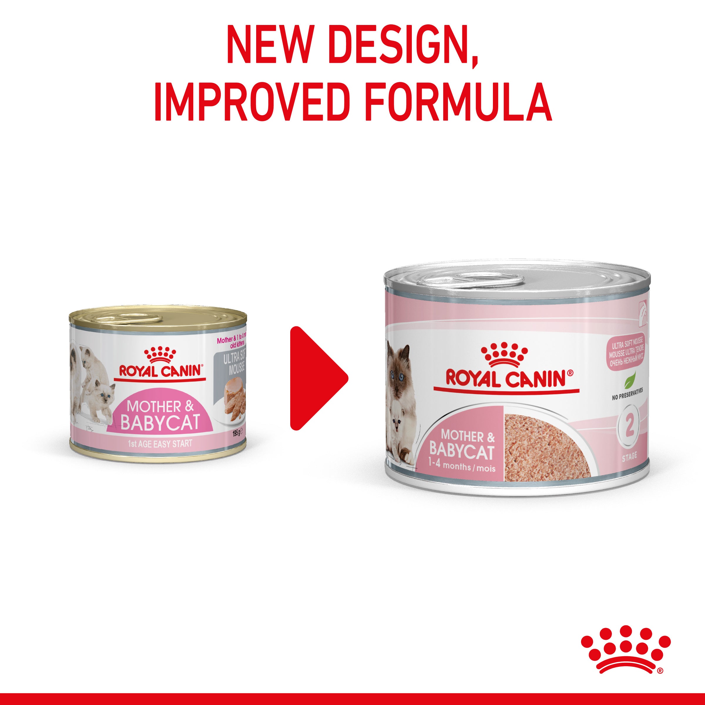 Mother And Babycat Adult And Kitten Wet Food Mousse, 195g x 12 Pack