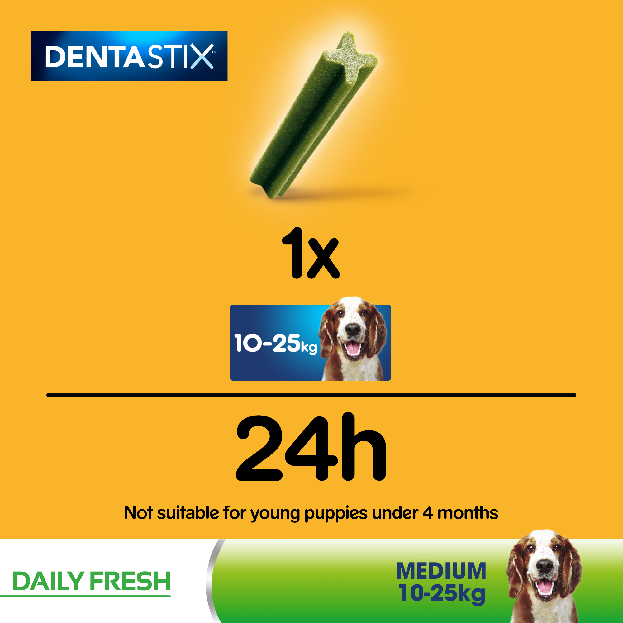 Dentastix Fresh Daily Dental Chews Medium Dog 28 Sticks x 4 Pack