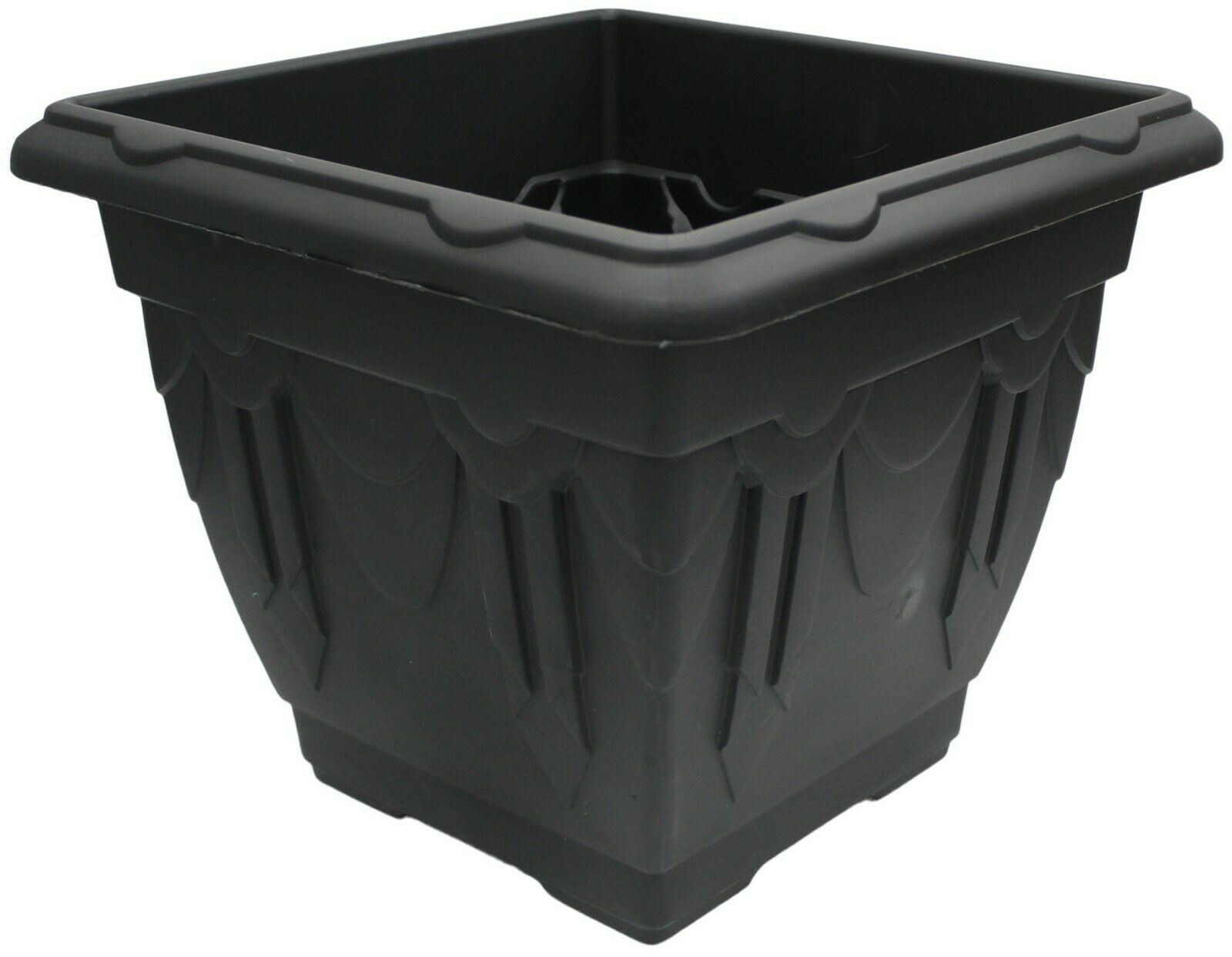 41cm Venetian Square Planter, Black
