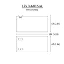 12V 3.4Ah Sealed Lead Acid Battery