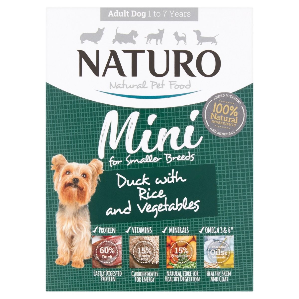 Adult Mini Dog Duck with Rice and Vegetables, 150g X7