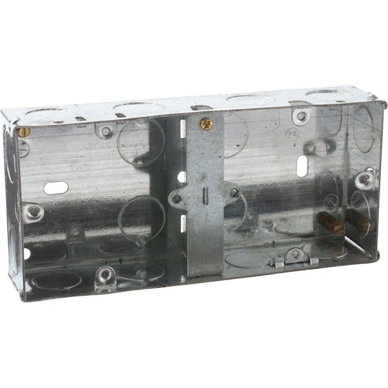 2G 35mm Dual Galvanised Steel Back Box