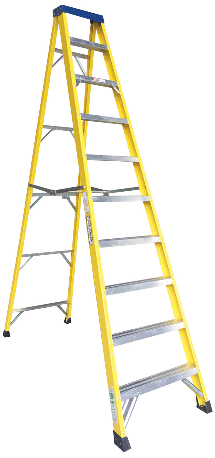 9 Step Plus Tray Fibre Glass Step Ladder