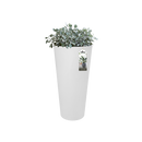 Pure 40cm Straight Round High Plastic Indoor & Outdoor Plant Pot - White