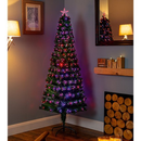 1.8m Slim Led Colour Changing Star Christmas Tree