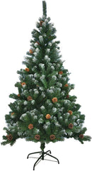 Artificial Green Christmas Tree with Snow Tips & Cones - 6ft