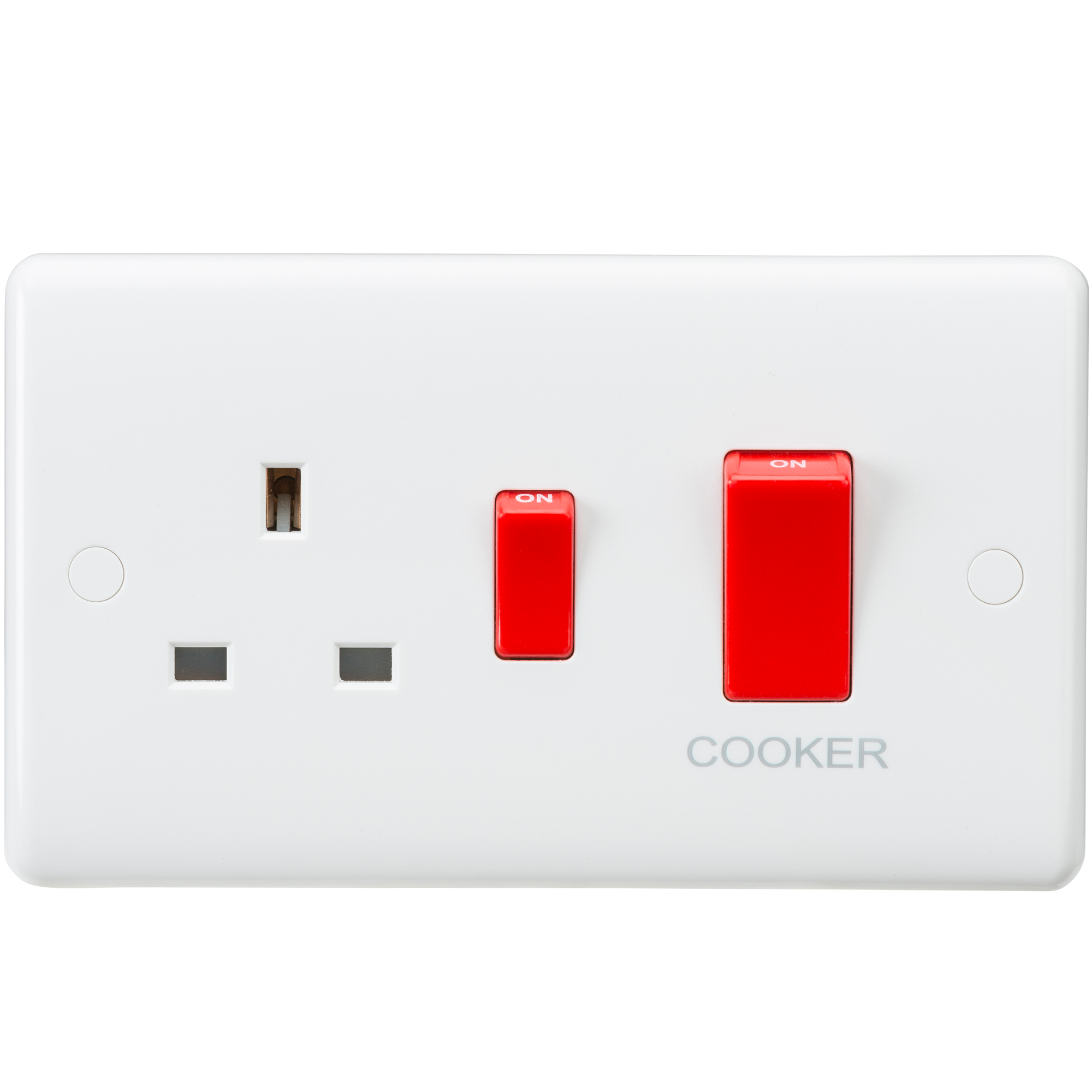 Curved Edge 45A DP Switch and 13A Switched Socket