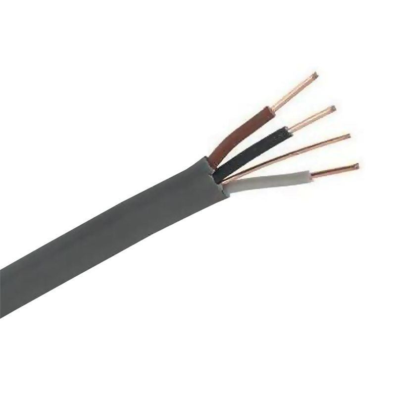 Grey 1mm 12A Brown Black Grey Three Core & Earth 6243Y Flat PVC/PVC Harmonised Lighting Power Cable - 5m
