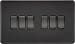 Screwless 10AX 6G 2-Way Switch - Matt Black