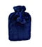 2L Faux Fur Hot Water Bottle - Dark Blue