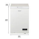 100 Litre Free Standing Small Chest Freezer, White