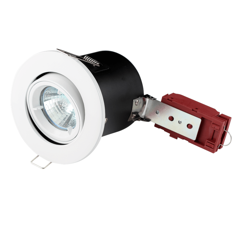 MR16 50W 12V Low Voltage 90 Minute Fire Rated Tilting Downlight, Brushed Chrome