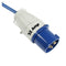 32A Blue Male - 32A Blue Female, 14m 2.5mm Blue Lead