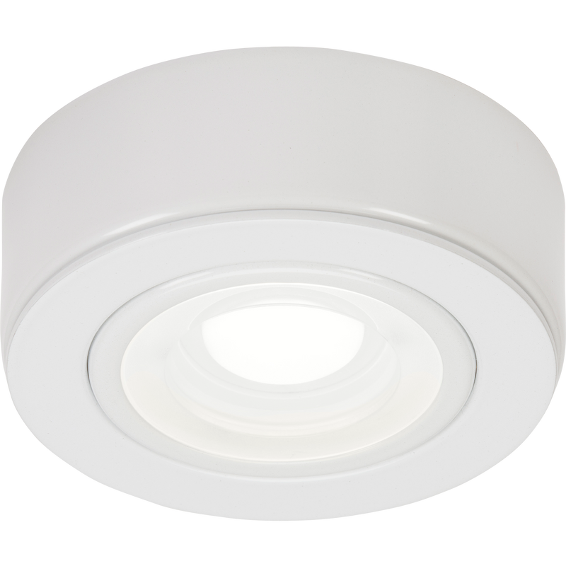 White Round LED Under Cabinet Fitting- Cool White