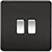 10A 2G 2 Way 230V Screwless Black Nickel Electric Wall Plate Switch