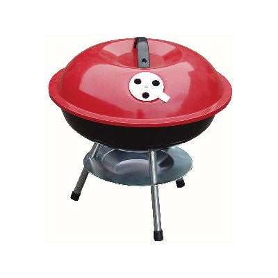 Mini Portable Barbecue With Enameled Red Finish