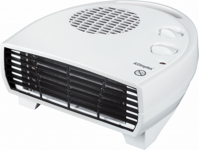 2kW Electric Flat Fan Heater - White