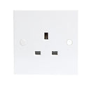 13A White 1G Single 230V UK 3 Pin Unswitched Electric Wall Socket
