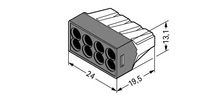 8 Way Push-In Toolless Wire Connector, 50 Pack