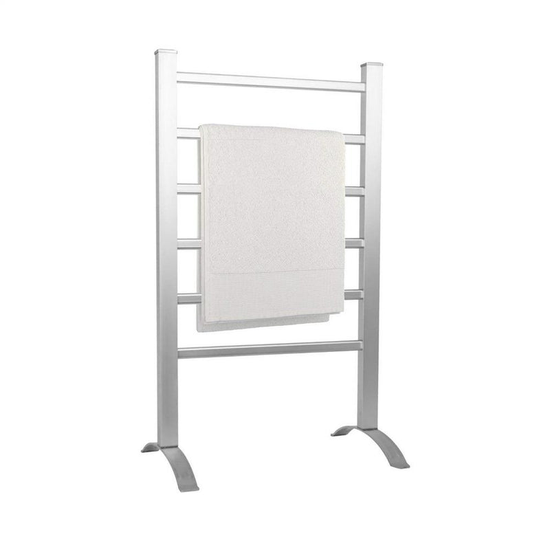 Portable Aluminium 6 Bar Heated Towel Rail - Silver