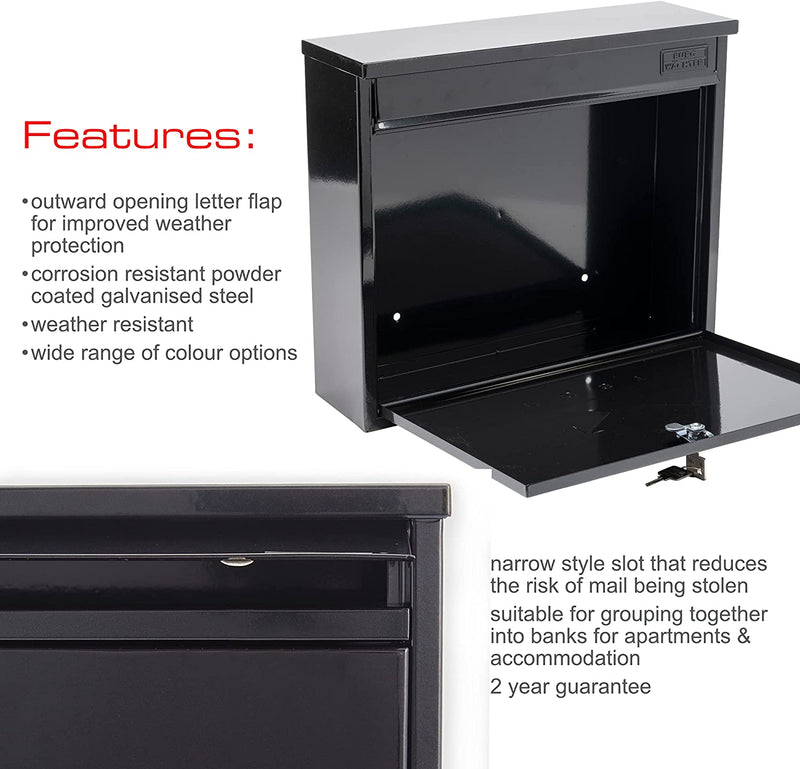 Elegance Post Box - Black