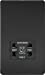 Screwless Matt Black Shaver Socket Dual Voltage 115/230V