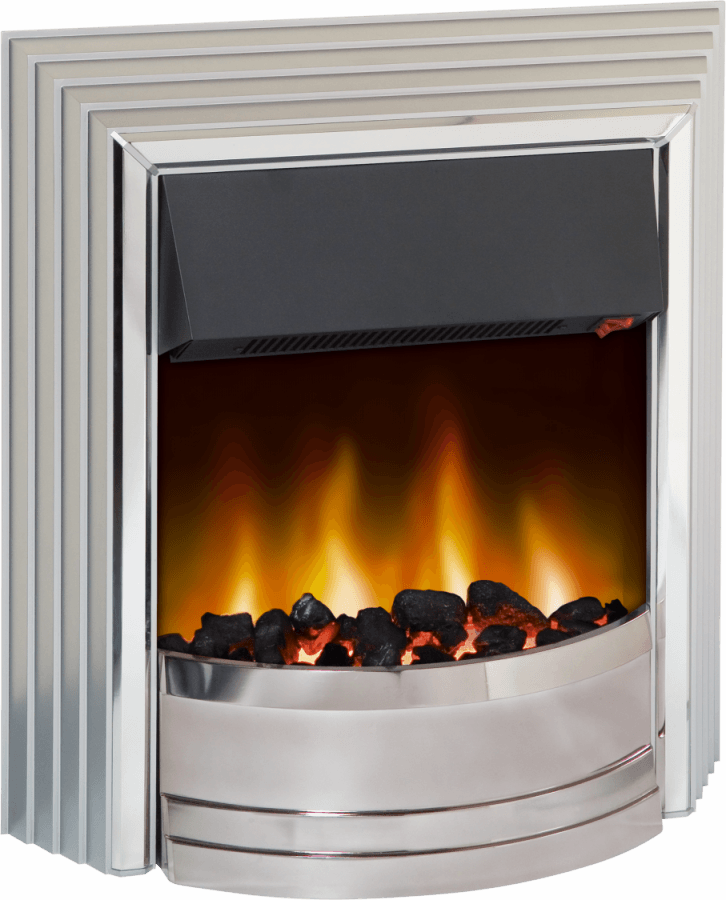 Castillo Optiflame Electric Fire - Satin Silver (2019 Model)