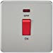 45A 1G DP 230V Screwless Polished Chrome Switch With Neon