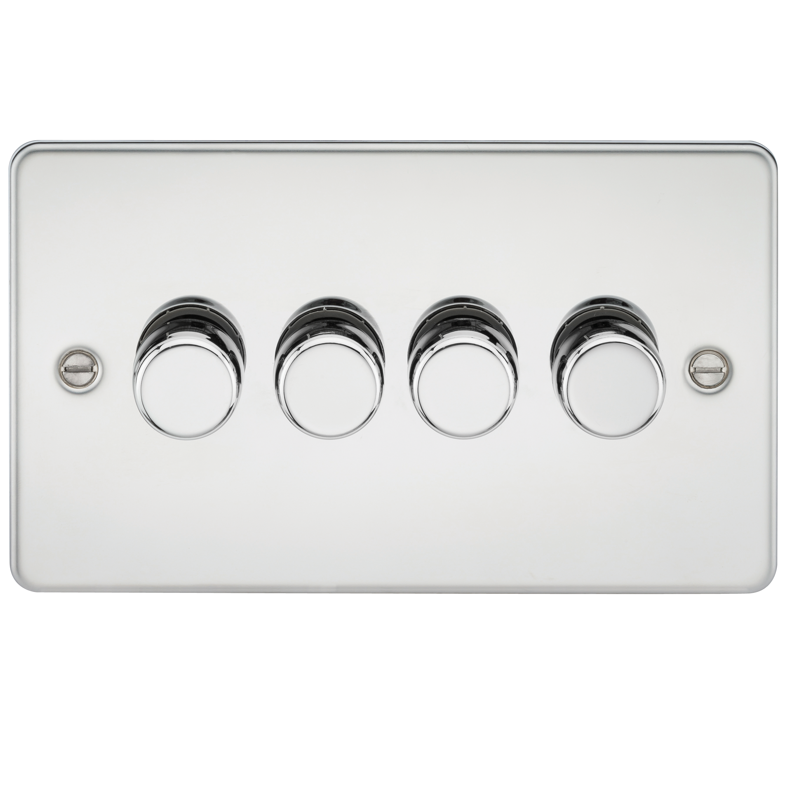 Flat Plate 4G 2 way 10-200W (5-150W LED) trailing edge dimmer - Polished Chrome