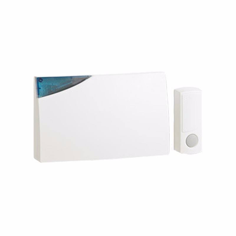 Beacon 150m Range Extra Loud Wireless Door Bell Chime & Push Kit - White