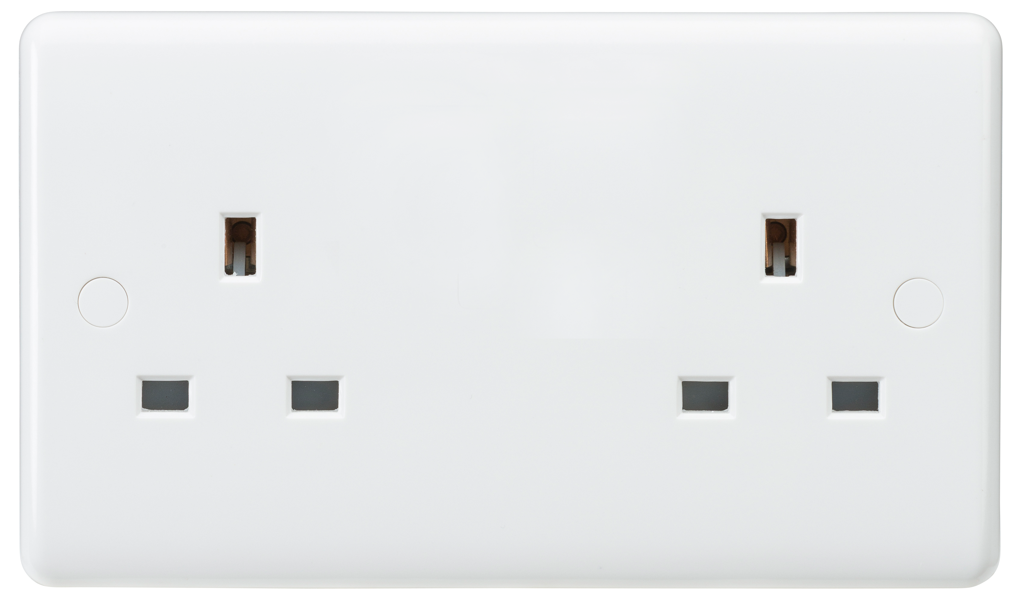 Curved Edge 13A 2G Unswitched Socket